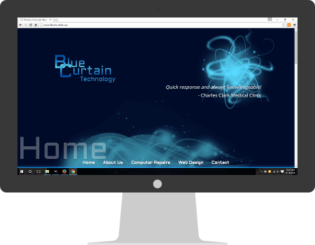 BlueCurtain website, desktop