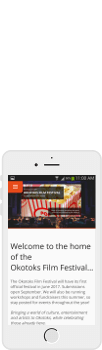 Okotoks Film Festival website, mobile view